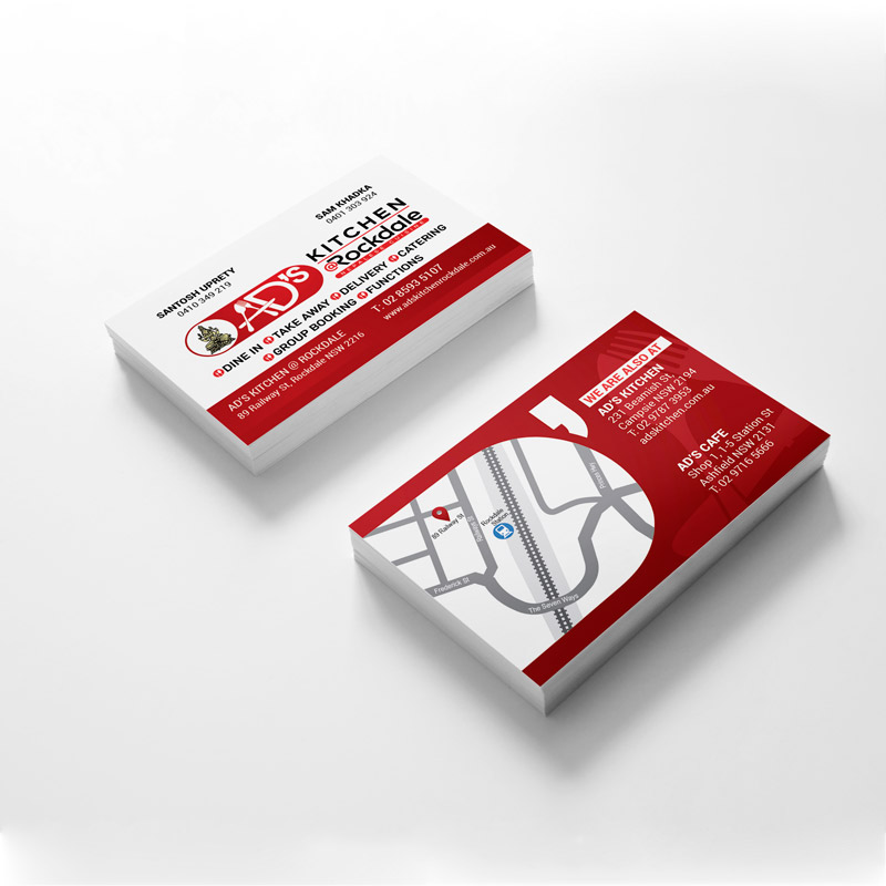 350 GSM coated standard business cards with smooth, professional finish